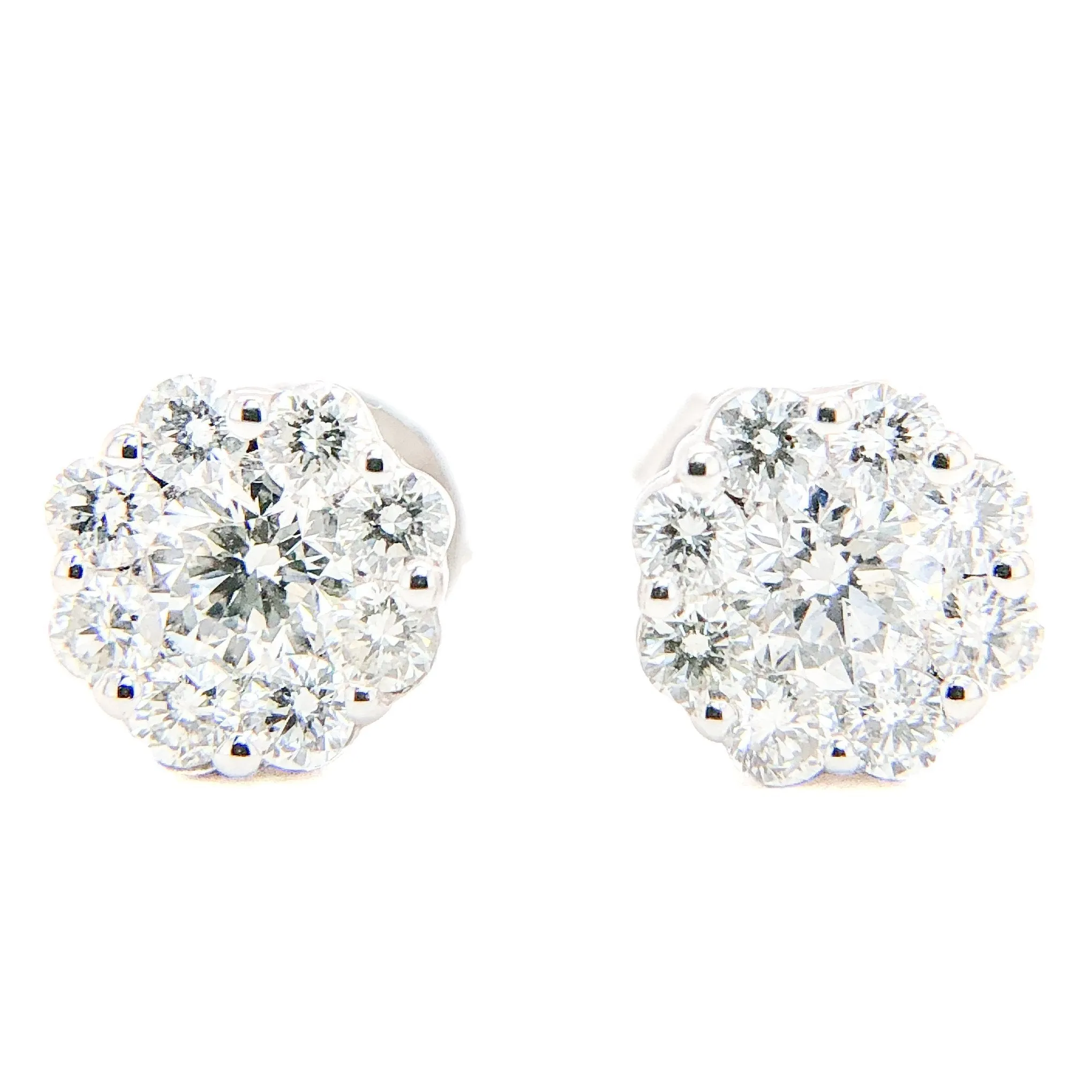 14K W Gold 1.00cttw Diamond Earrings