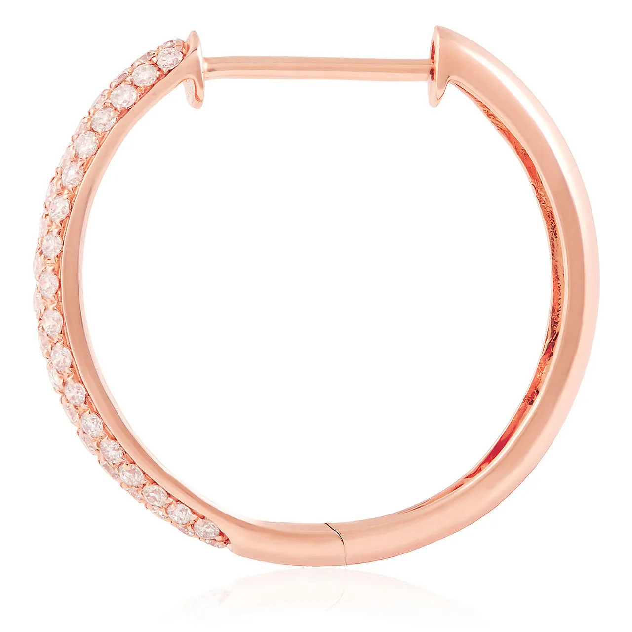 18k Rose Gold .88ct Diamond Hoop Earrings