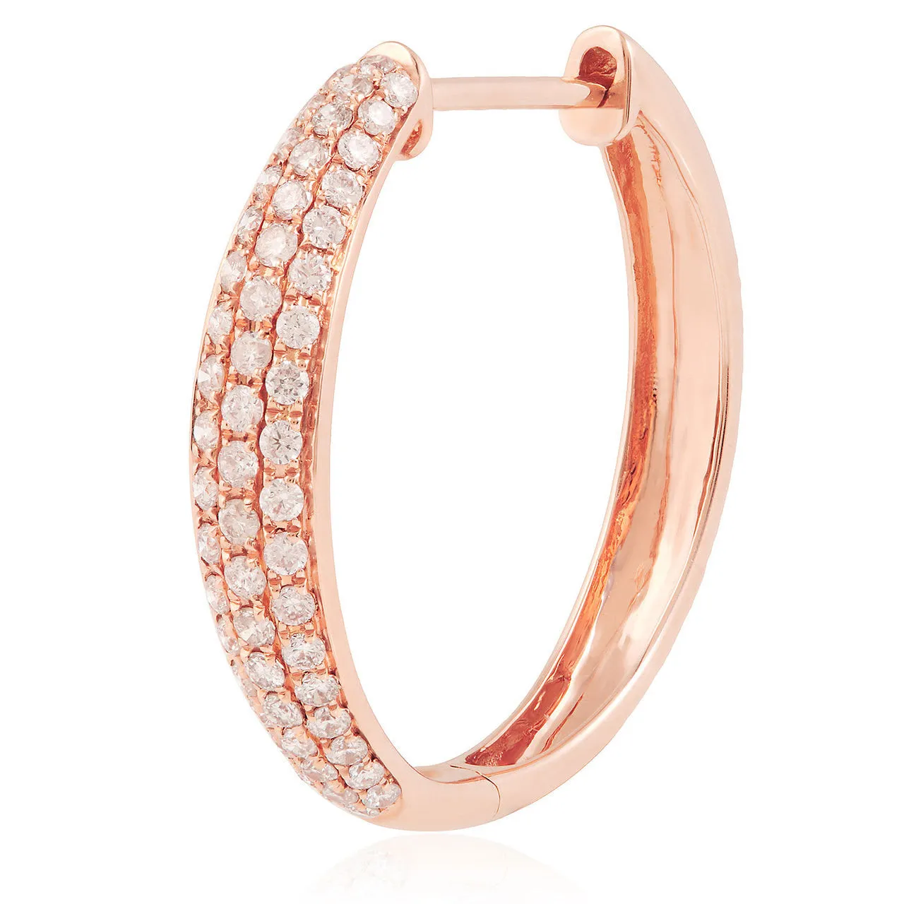 18k Rose Gold .88ct Diamond Hoop Earrings