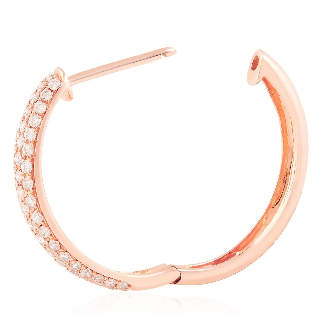 18k Rose Gold .88ct Diamond Hoop Earrings