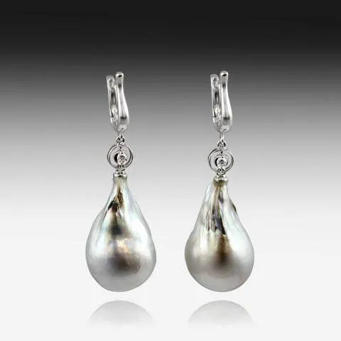 18KT White Gold South Sea Baroque Pearls