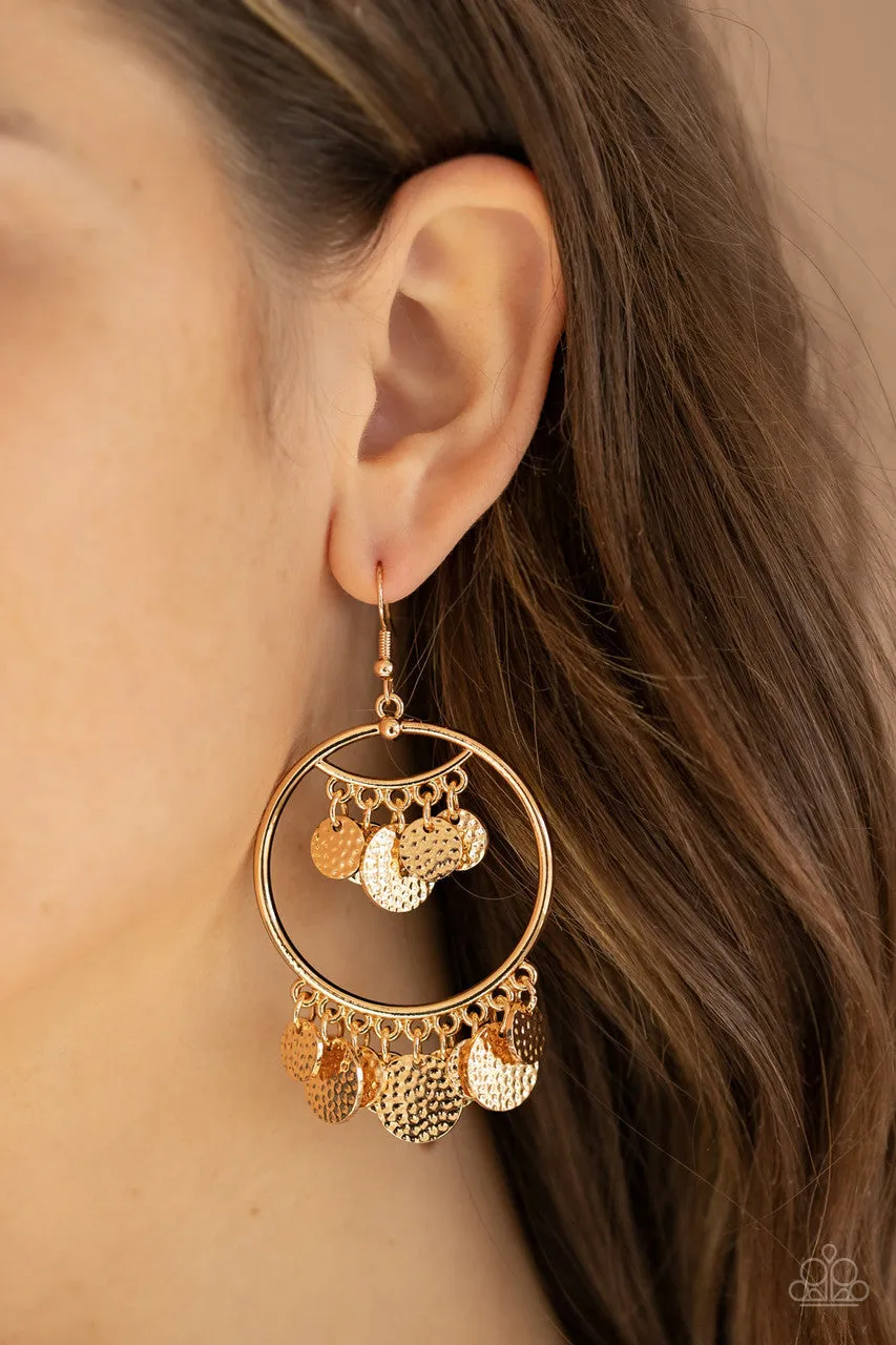 All-CHIME High Gold Paparazzi Earrings