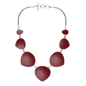 AN-1010-CR Sterling Silver Necklace With Coral