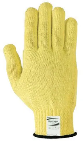 Ansell Size 7 Yellow Vantage Heavy Weight Cut Resistant Gloves With Knit Wrist, Kevlar Lined, Reinforced DuPont Textured Yarn