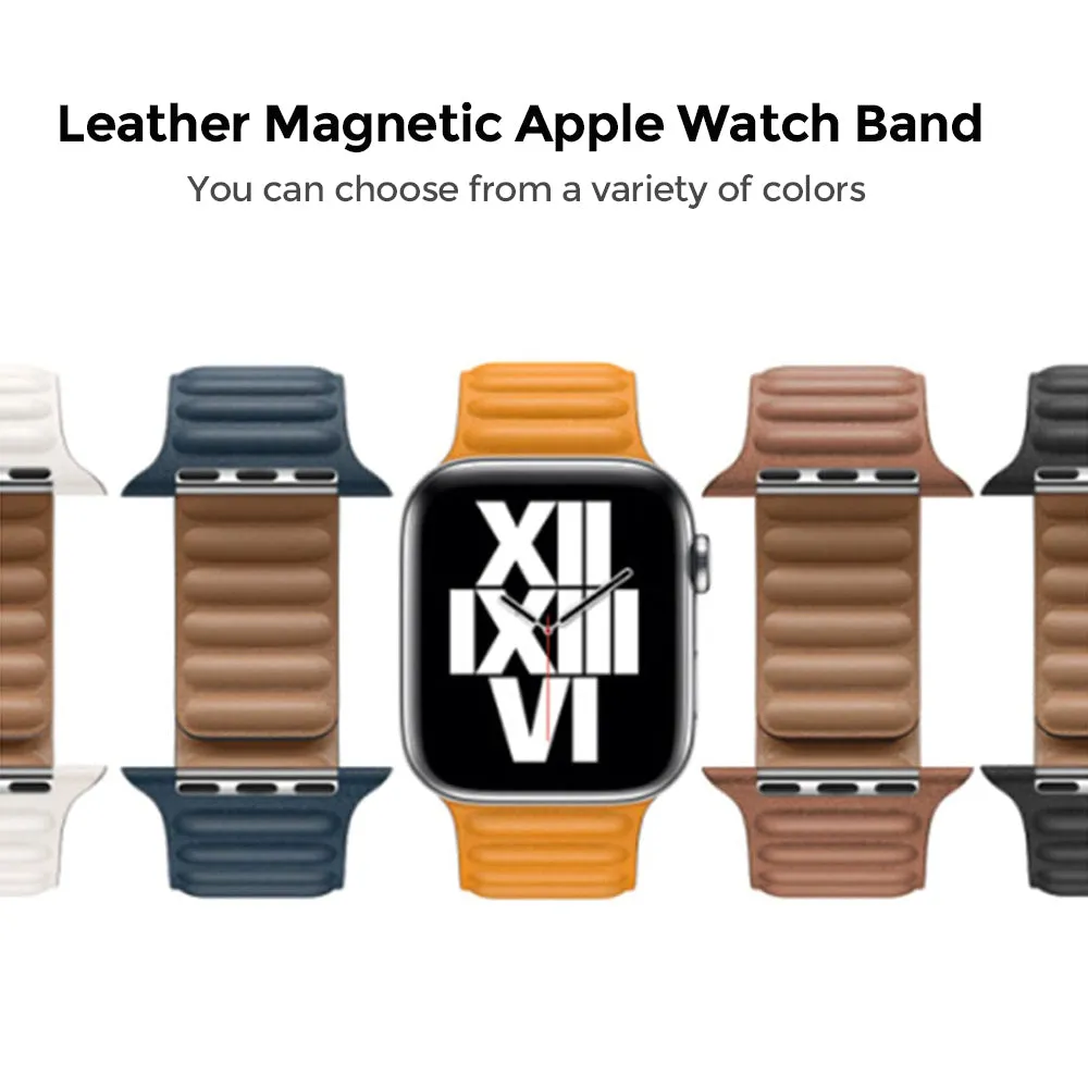 Apple Watch 41mm / 40mm / 38mm | Leather Magnetic Loop Watch Band Strap | White