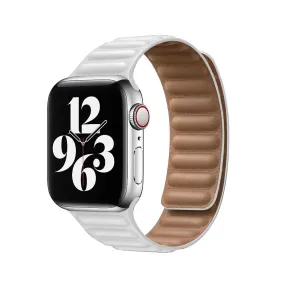 Apple Watch 41mm / 40mm / 38mm | Leather Magnetic Loop Watch Band Strap | White