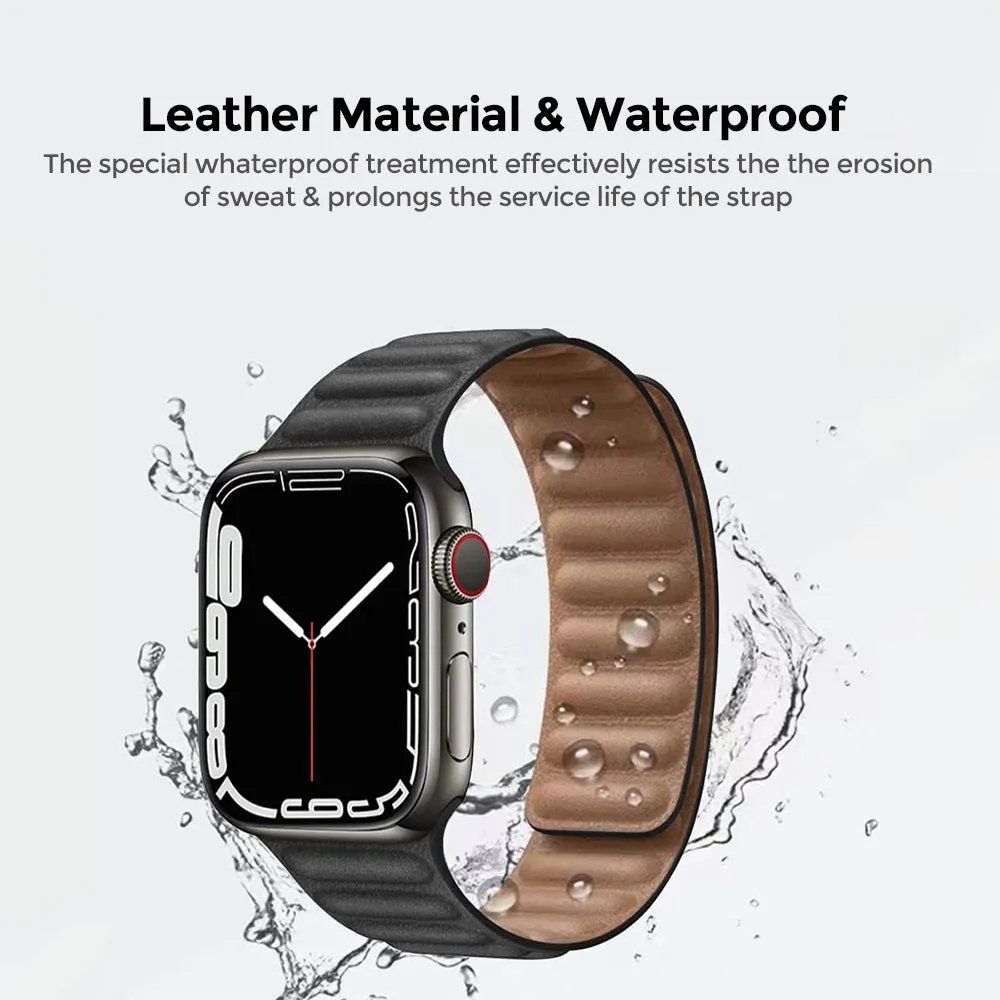 Apple Watch 41mm / 40mm / 38mm | Leather Magnetic Loop Watch Band Strap | White