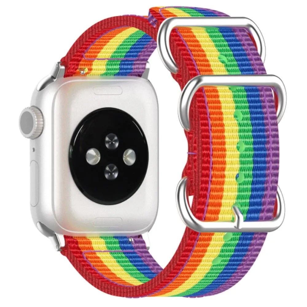 Apple Watch (45mm) three loop stripe watch strap - Rainbow
