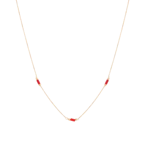 Blood Coral Necklace 14K