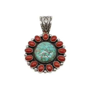 Carico Lake Turquoise and Mediterranean Coral Pendant