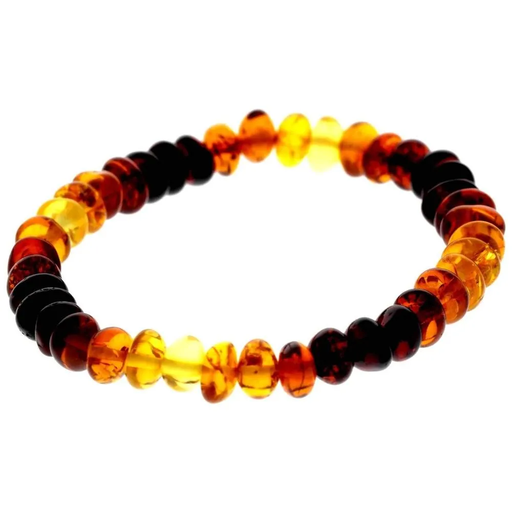 Certified Baltic Amber Baroque Beads Bracelet Elasticated - Sizes Child to Adult