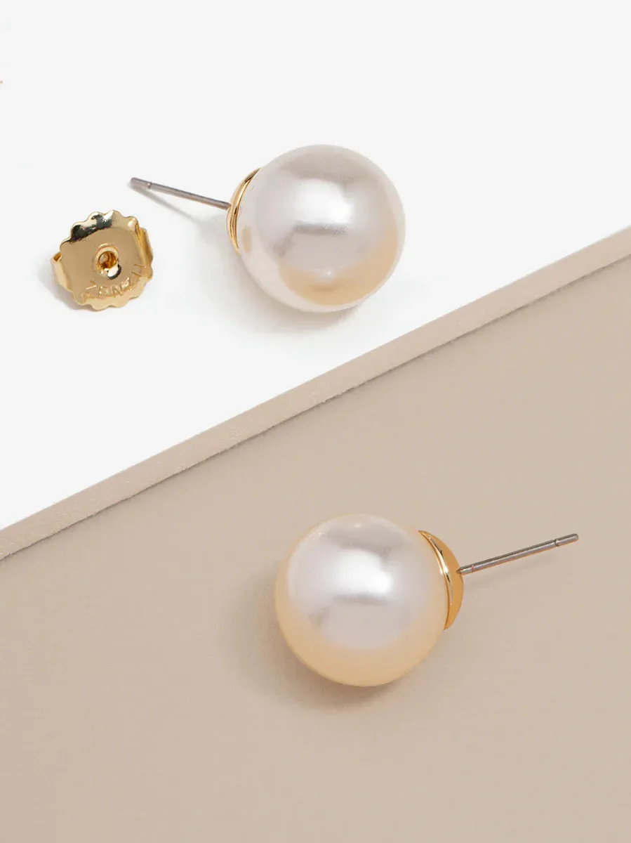 Chunky Pearl Stud Earrings