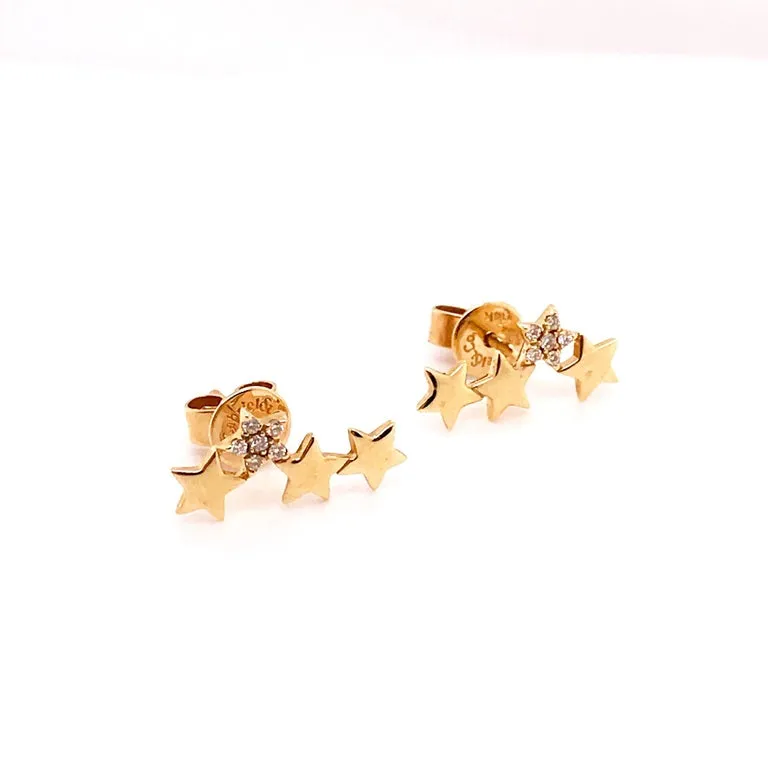 Diamond Star Ear Climbers