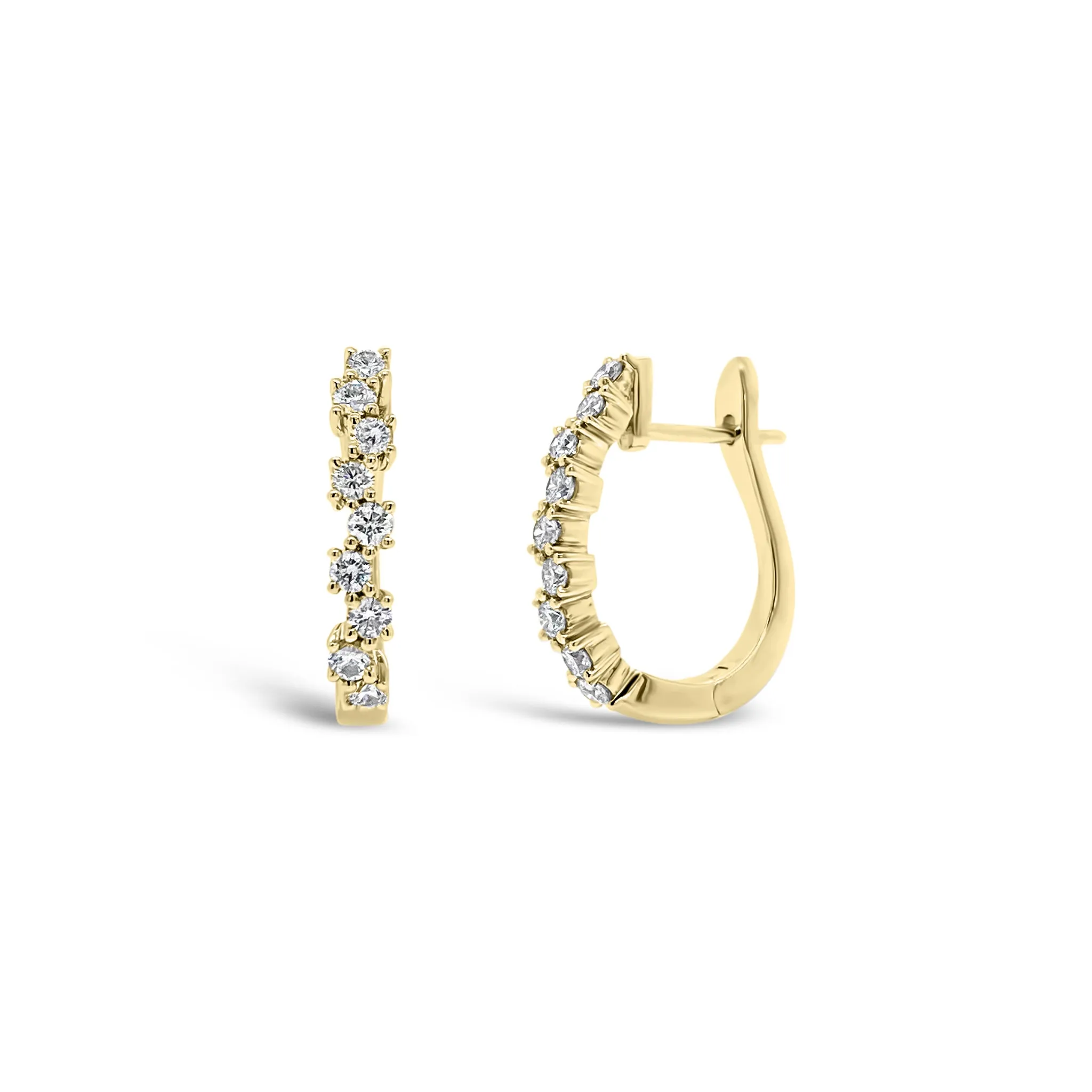 Diamond Zig-Zag Huggie Earrings