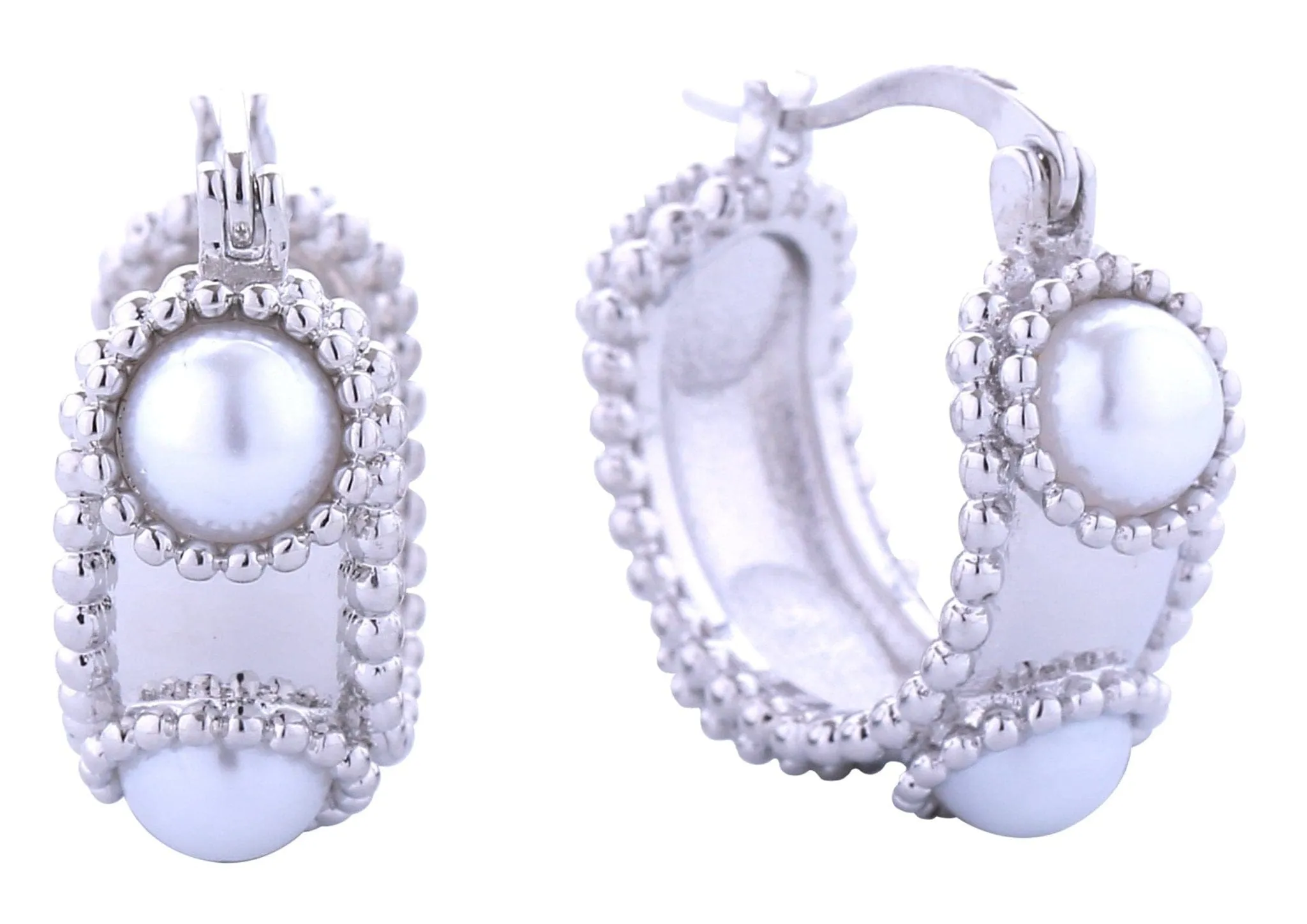 DJE310915 14K Vintage Pearl Pincatch Earrings
