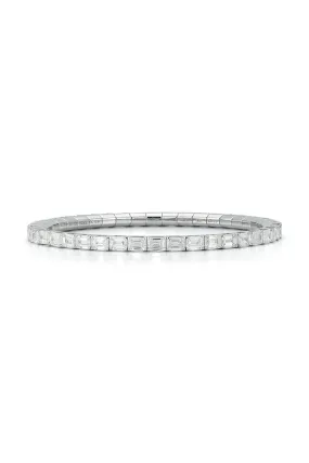 Extensible Emerald Cut Diamond Stretch Tennis Bracelet