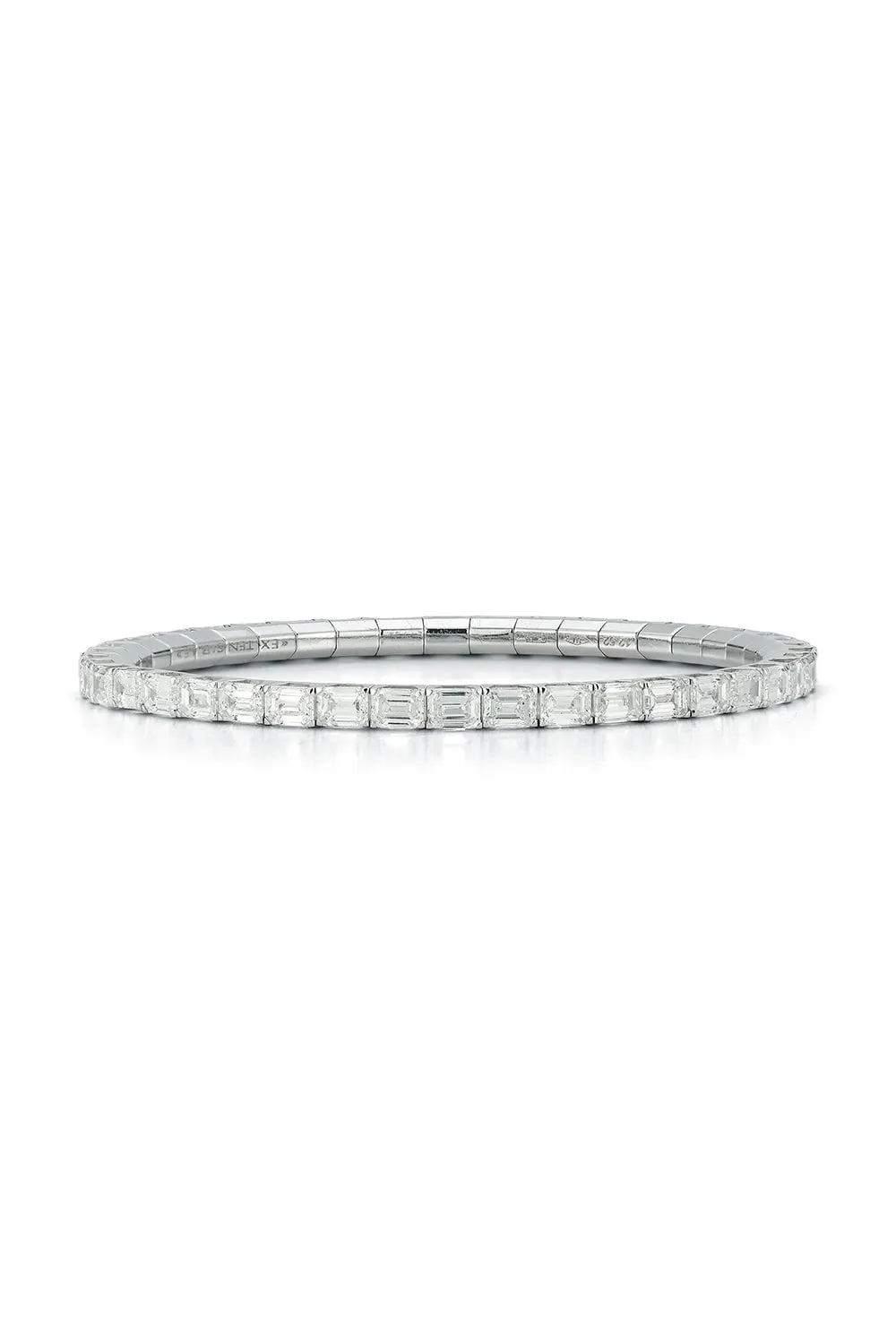Extensible Emerald Cut Diamond Stretch Tennis Bracelet