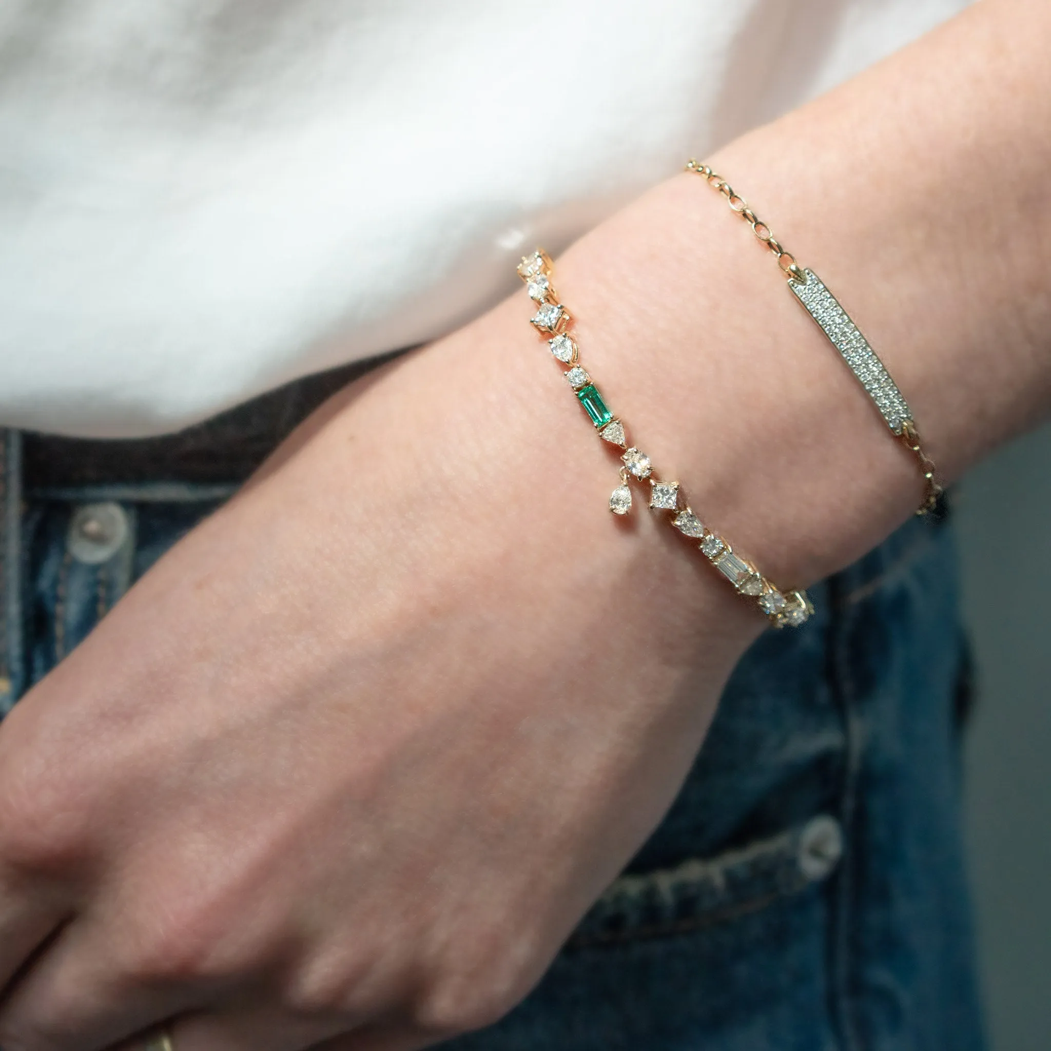 Fancy Cut Diamond Tennis Bracelet