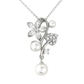 Fleur Crystal and Pearl Necklace