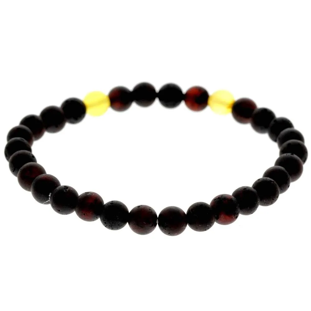 Genuine Baltic Amber Adjustable Beaded Bracelet for Men - MB023