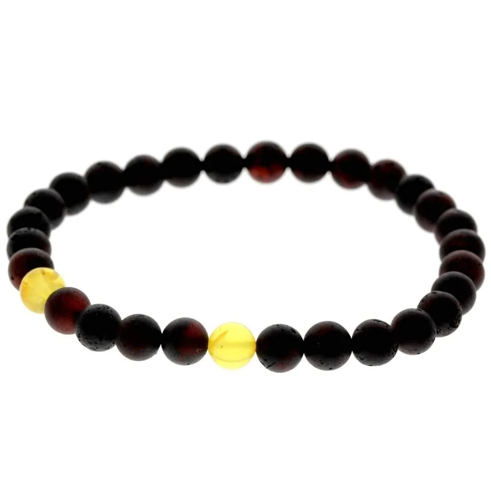 Genuine Baltic Amber Adjustable Beaded Bracelet for Men - MB023