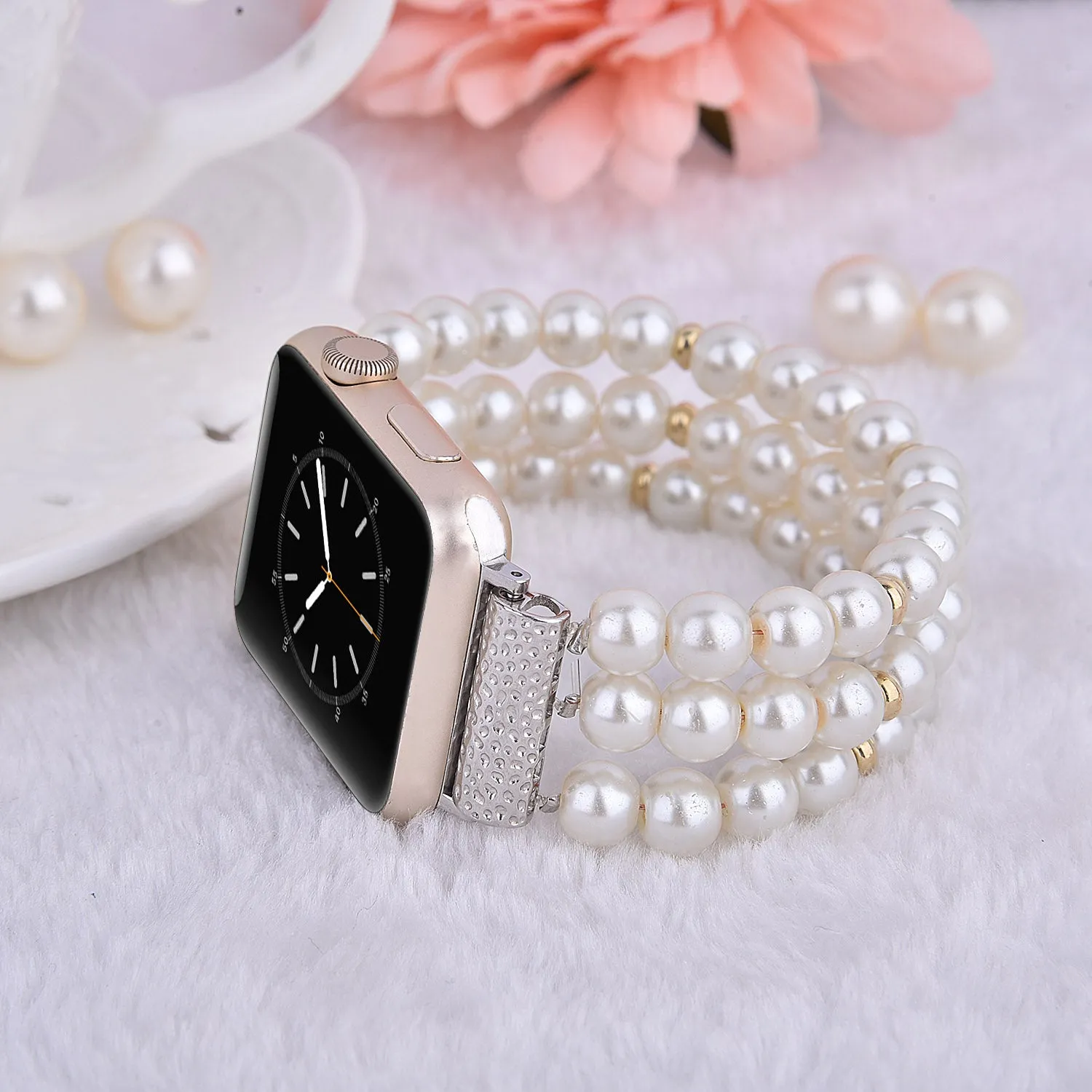 Handmade Beaded Pearl Band for Apple Watch-Assorted Colors