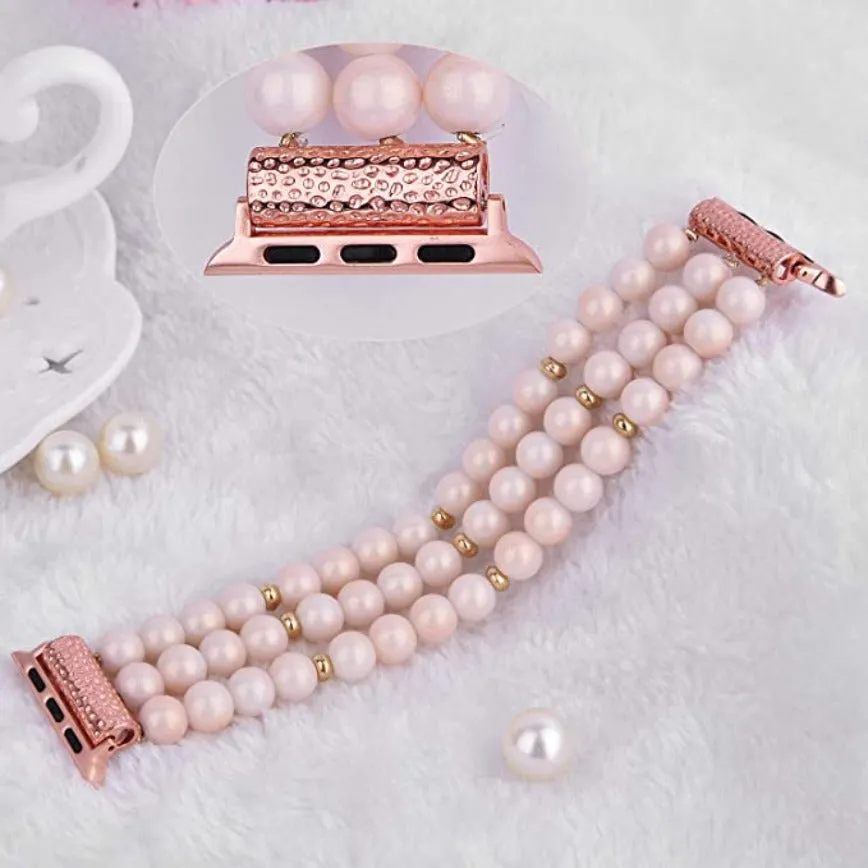 Handmade Beaded Pearl Band for Apple Watch-Assorted Colors