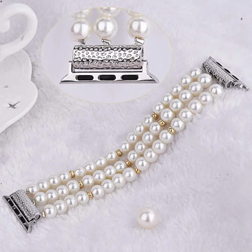 Handmade Beaded Pearl Band for Apple Watch-Assorted Colors