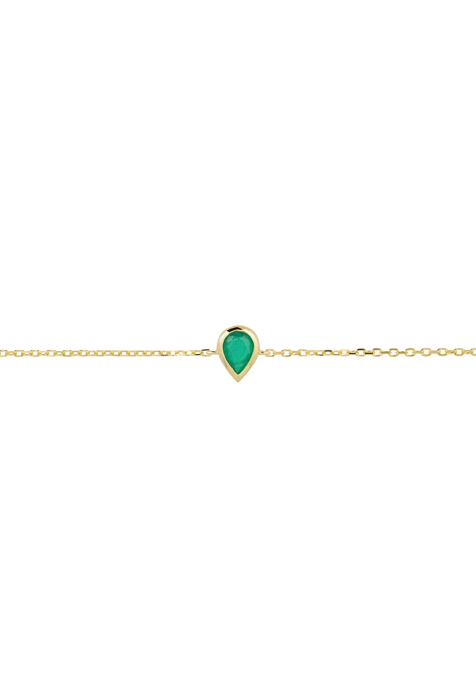Harriett Mini Teardrop Colombian Emerald Bracelet Gold