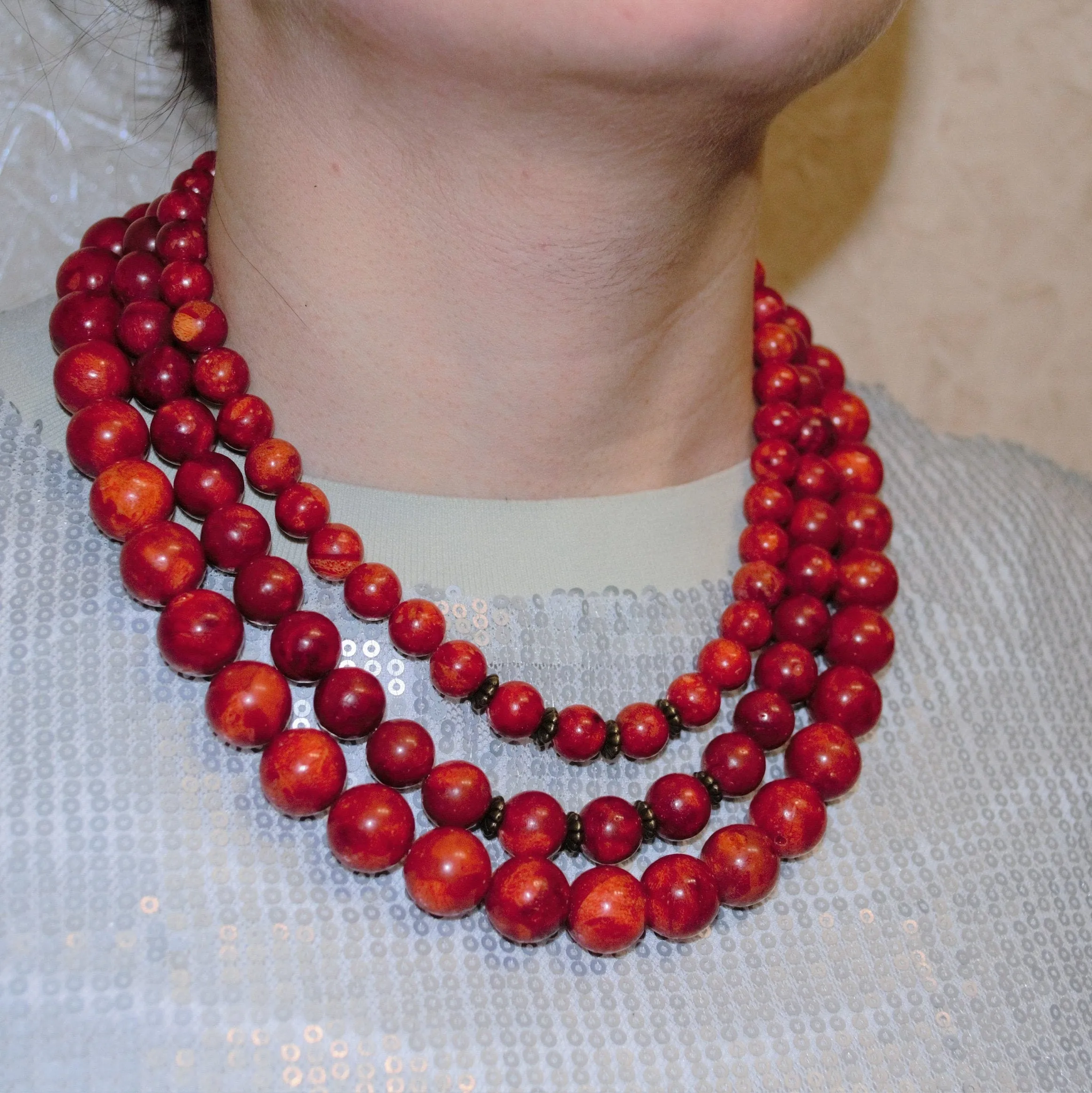 Natural Coral Necklace Ukrainian coral Necklace Vintage Necklace Red Coral Necklace Vintage Coral Genuine Coral Necklace Anniversary gift