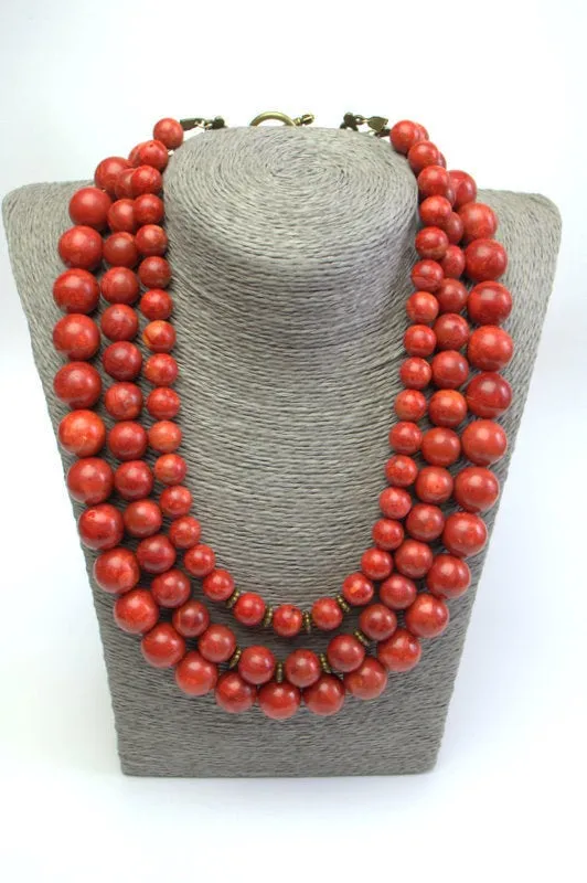 Natural Coral Necklace Ukrainian coral Necklace Vintage Necklace Red Coral Necklace Vintage Coral Genuine Coral Necklace Anniversary gift