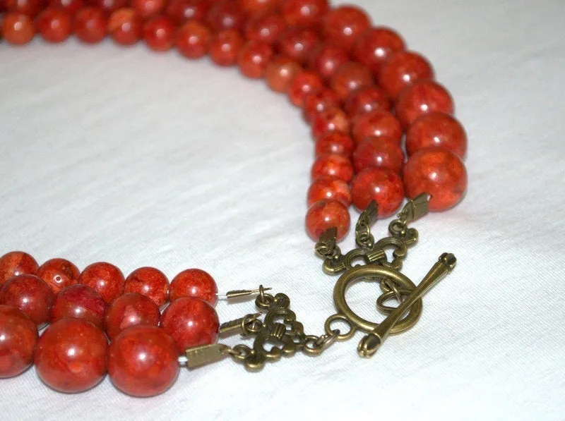 Natural Coral Necklace Ukrainian coral Necklace Vintage Necklace Red Coral Necklace Vintage Coral Genuine Coral Necklace Anniversary gift