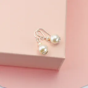 Pearl Drop Earrings with Hidden Hearts
