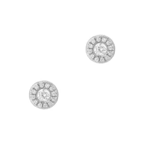 Petite Diamond Halo Post Earrings