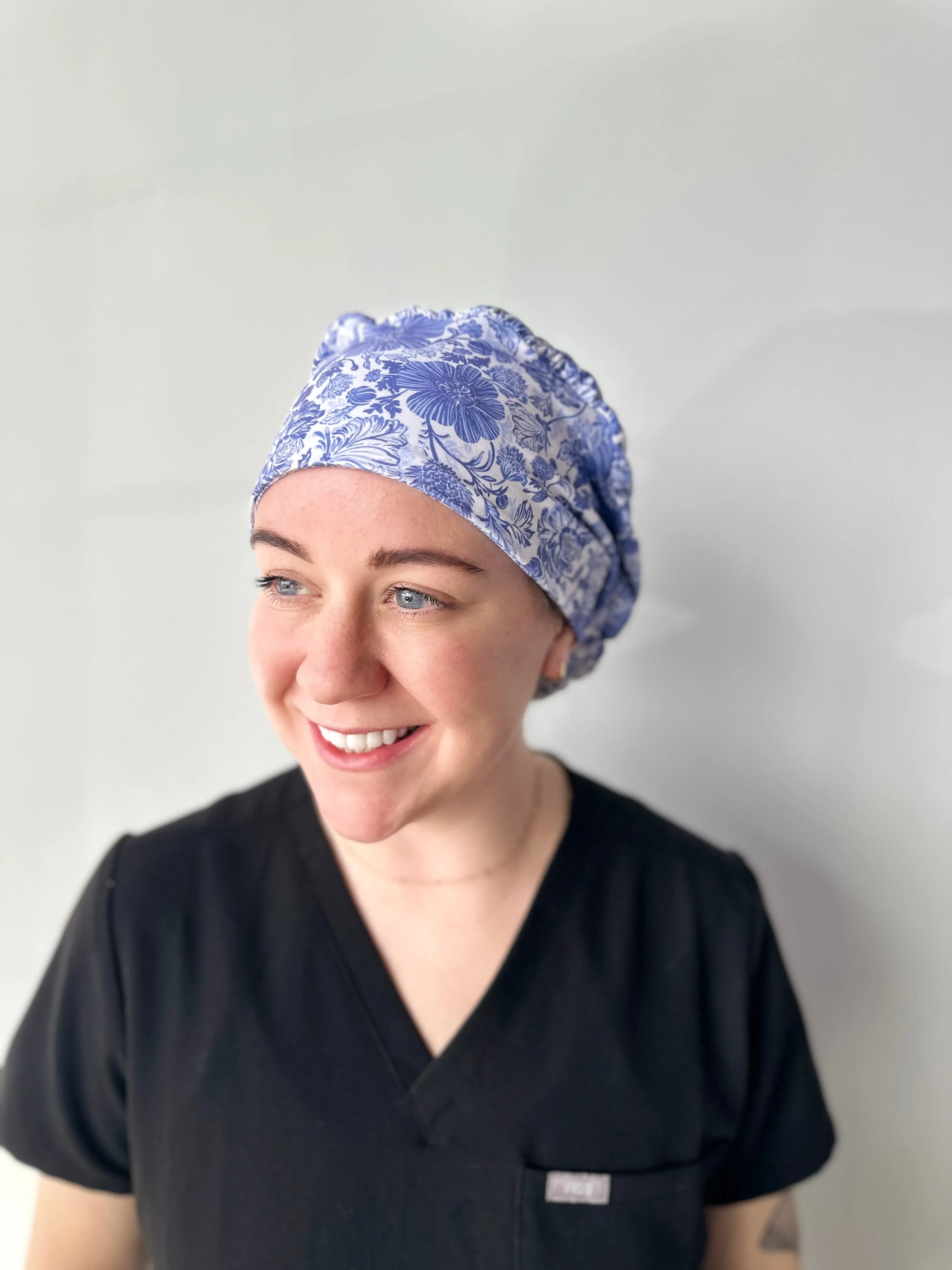 Scrub Hat - Blue Floral