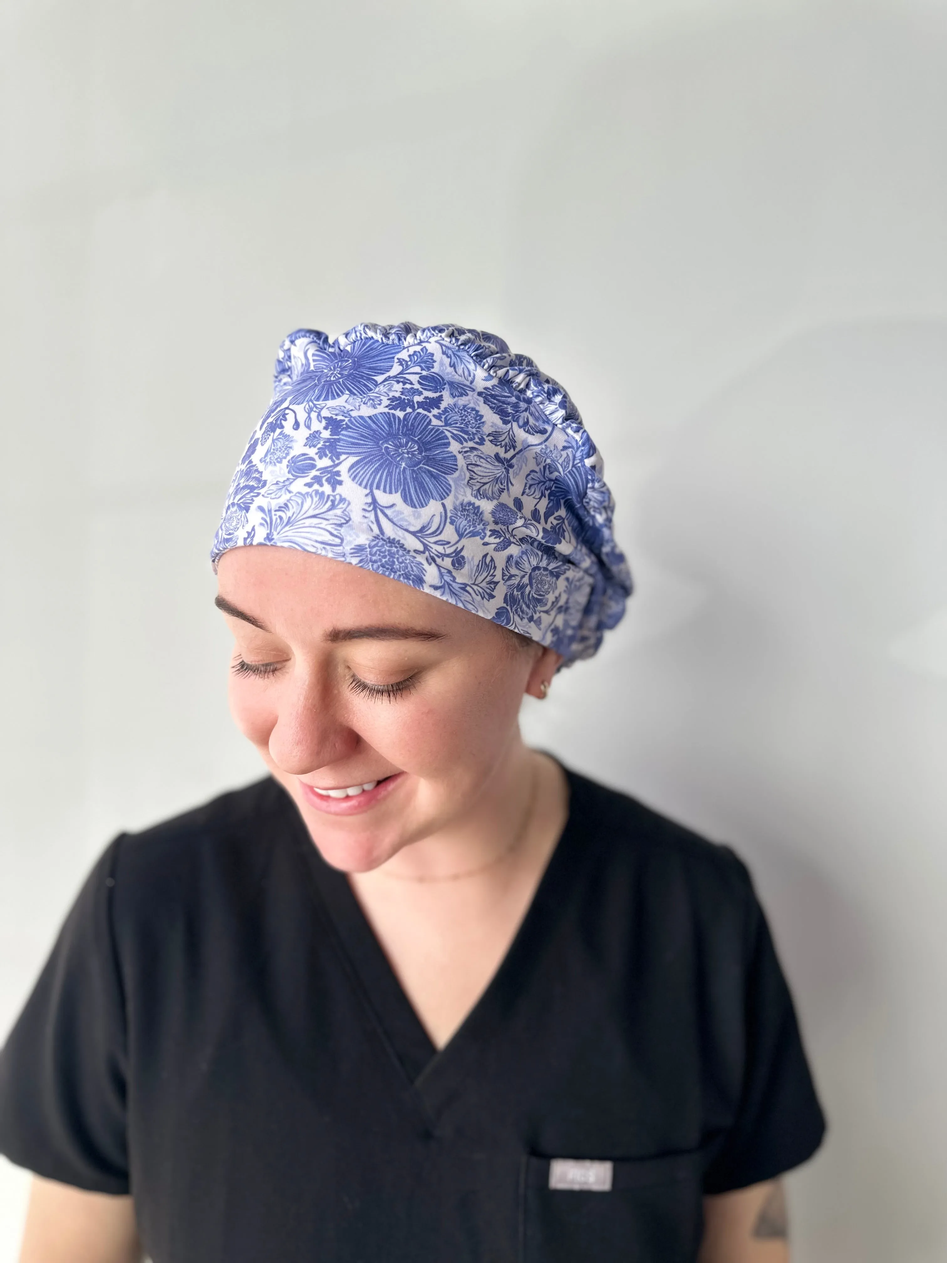 Scrub Hat - Blue Floral