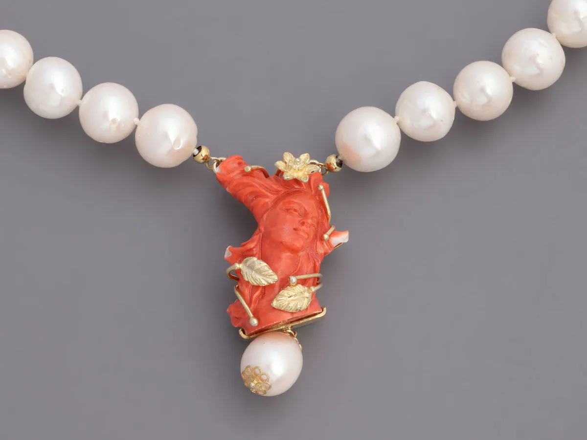 Tagliamonte 18K Gold-Plated Pearl and Natural Coral Pendant Necklace