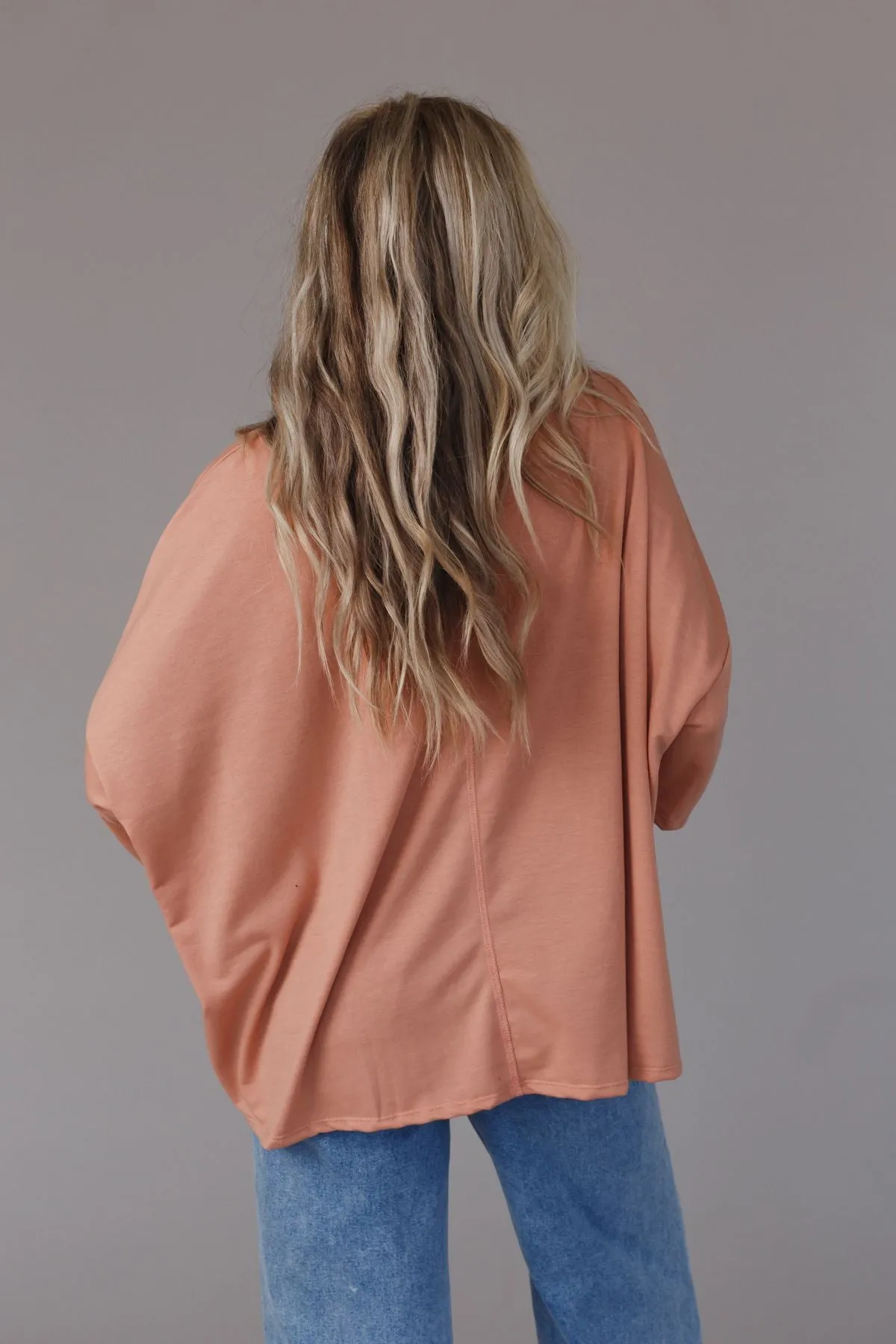 The Nest Cozy Cool Oversized Tee - Coral