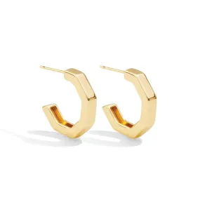 THICK OCTAGON HOOP EARRINGS (2 COLORS)
